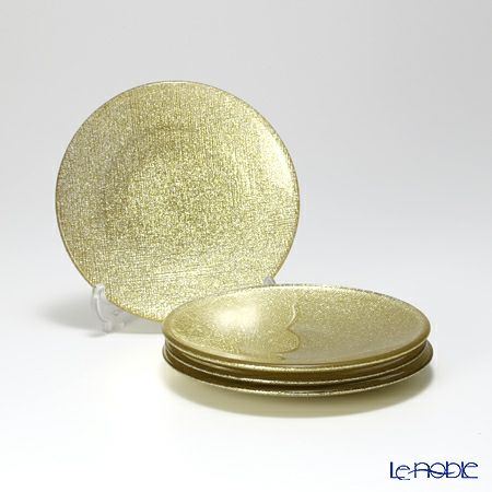 Vetro Felice ヴェトロ フェリーチェ グリッター プレート 14cm ニューゴールド 4枚セット