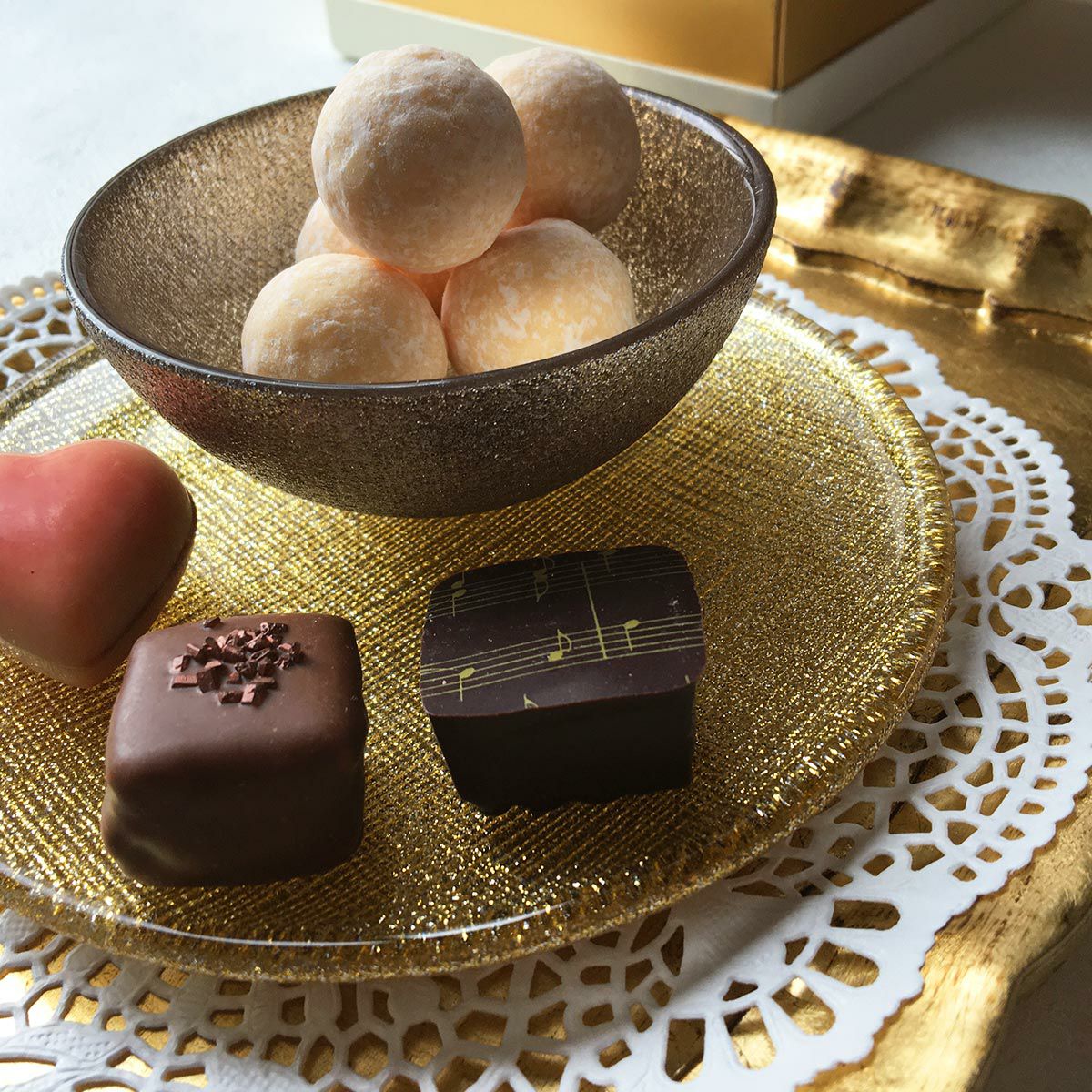 Vetro Felice ヴェトロ フェリーチェ グリッター プレート 14cm ニューゴールド 4枚セット