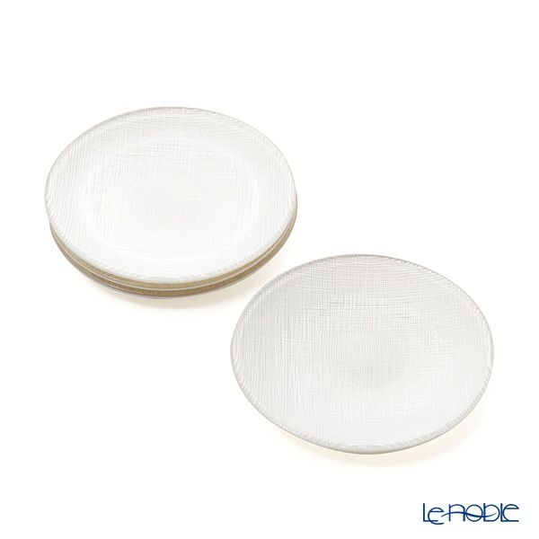 Vetro Felice ヴェトロ フェリーチェ グリッター プレート 14cm ホワイト 4枚セット