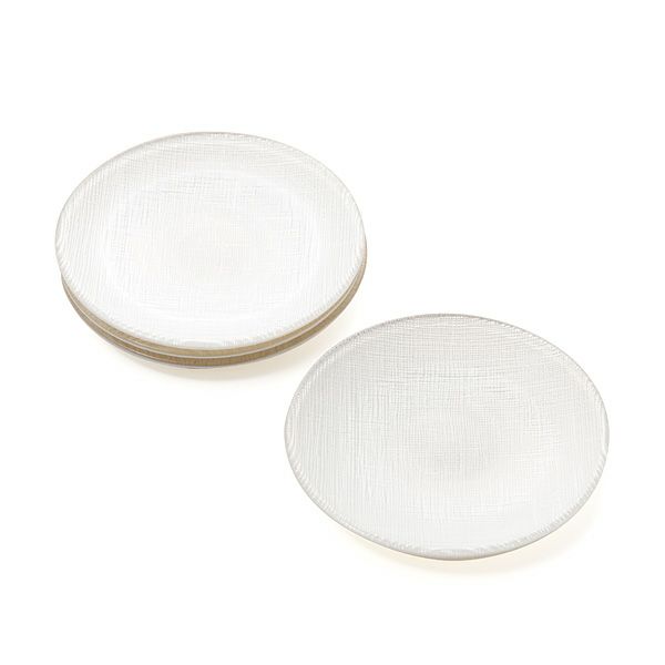 Vetro Felice ヴェトロ フェリーチェ グリッター プレート 14cm ホワイト 4枚セット