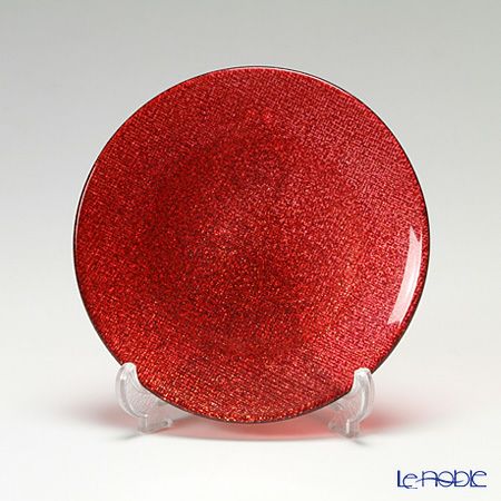 Vetro Felice ヴェトロ フェリーチェ グリッター プレート 14cm レッド 4枚セット
