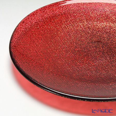 Vetro Felice ヴェトロ フェリーチェ グリッター プレート 14cm レッド 4枚セット