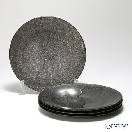 Vetro Felice ヴェトロ フェリーチェ グリッター プレート 21cm ダークグレイ 4枚セット