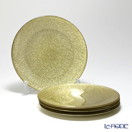 Vetro Felice ヴェトロ フェリーチェ グリッター プレート 21cm ニューゴールド 4枚セット