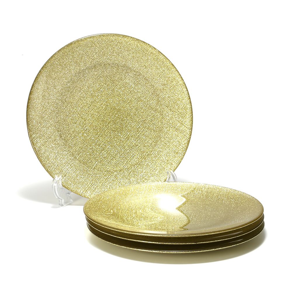 Vetro Felice ヴェトロ フェリーチェ グリッター プレート 21cm ニューゴールド 4枚セット