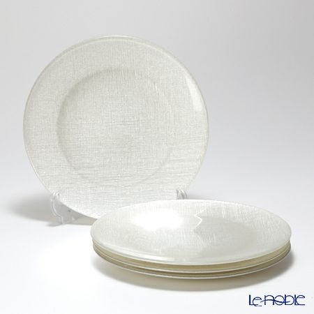 Vetro Felice ヴェトロ フェリーチェ グリッター プレート 21cm ホワイト 4枚セット