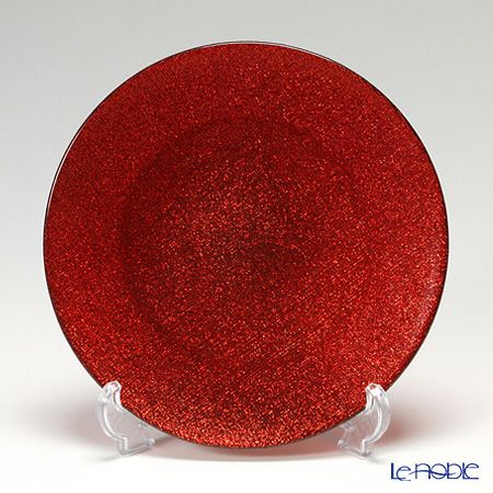 Vetro Felice ヴェトロ フェリーチェ グリッター プレート 21cm レッド 4枚セット