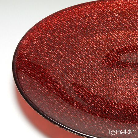 Vetro Felice ヴェトロ フェリーチェ グリッター プレート 21cm レッド 4枚セット