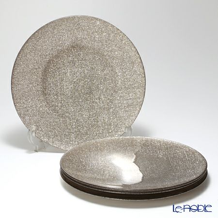 Vetro Felice ヴェトロ フェリーチェ グリッター プレート 28cm ジンジャー 4枚セット
