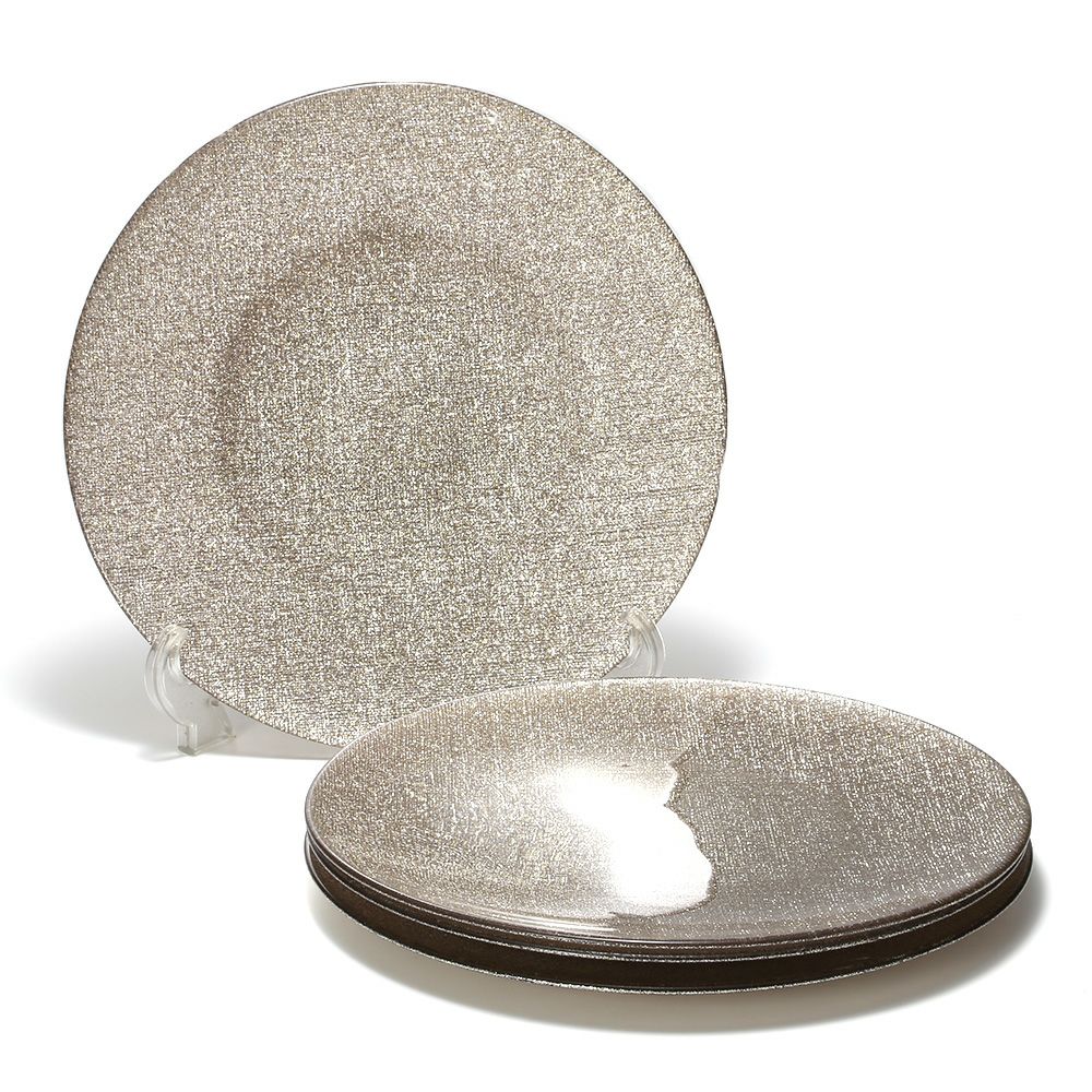 Vetro Felice ヴェトロ フェリーチェ グリッター プレート 28cm ジンジャー 4枚セット