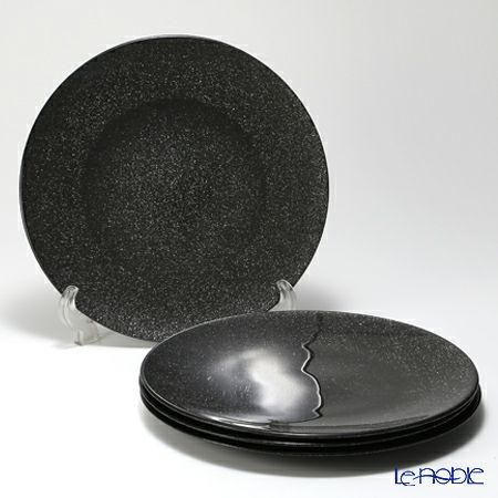 Vetro Felice ヴェトロ フェリーチェ グリッター プレート 28cm ダークグレイ 4枚セット