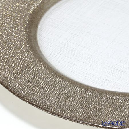 Vetro Felice ヴェトロ フェリーチェ グリッター チャージャープレート 33cm ジンジャー＆クリア 6枚セット