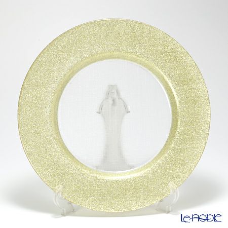 Vetro Felice ヴェトロ フェリーチェ グリッター チャージャープレート 33cm ニューゴールド＆クリア 6枚セット