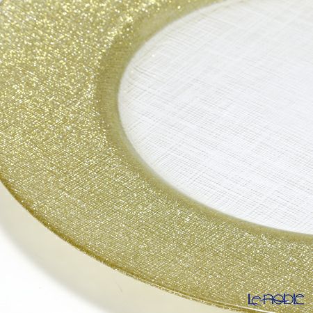 Vetro Felice ヴェトロ フェリーチェ グリッター チャージャープレート 33cm ニューゴールド＆クリア 6枚セット