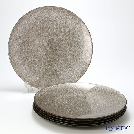 Vetro Felice ヴェトロ フェリーチェ グリッター プレート 35cm ジンジャー 6枚セット