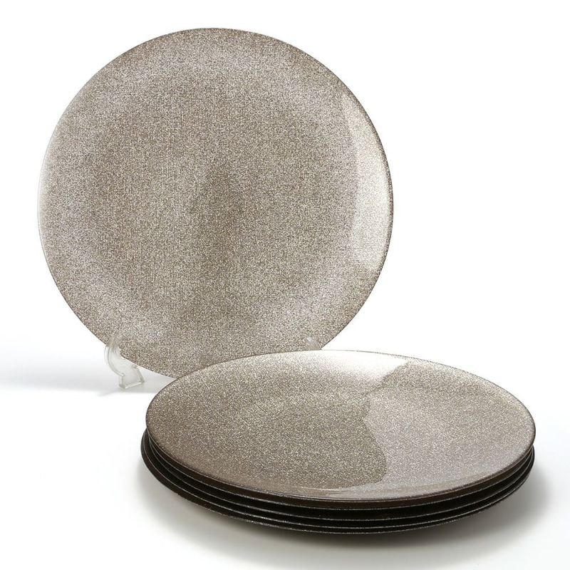 Vetro Felice ヴェトロ フェリーチェ グリッター プレート 35cm ジンジャー 6枚セット