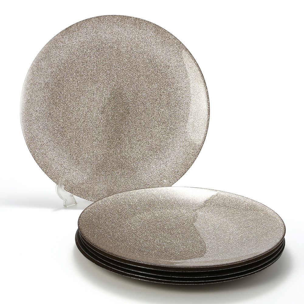 Vetro Felice ヴェトロ フェリーチェ グリッター プレート 35cm ジンジャー 6枚セット