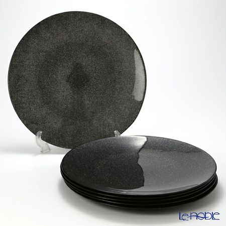 Vetro Felice ヴェトロ フェリーチェ グリッター プレート 35cm ダークグレイ 6枚セット