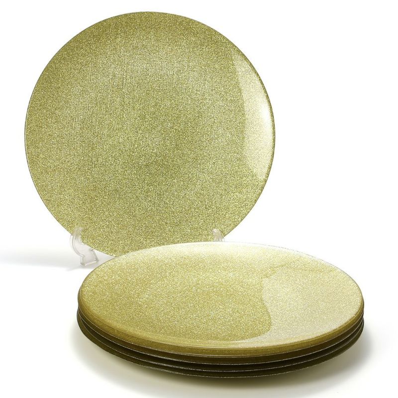 Vetro Felice ヴェトロ フェリーチェ グリッター プレート 35cm ニューゴールド 6枚セット