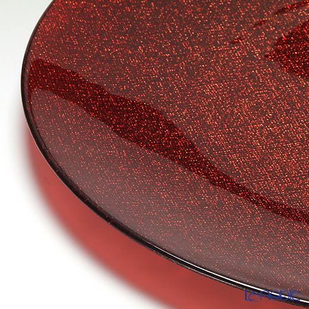 Vetro Felice ヴェトロ フェリーチェ グリッター プレート 35cm レッド 6枚セット