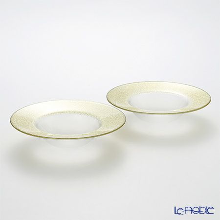 Vetro Felice ヴェトロ フェリーチェ グリッター リムボウル 19.5cm ニューゴールド＆クリア ペア