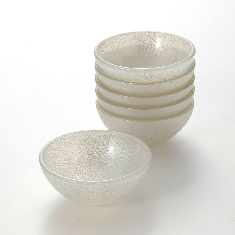 Vetro Felice ヴェトロ フェリーチェ グリッター ミニボウル 9cm ホワイト 6個セット
