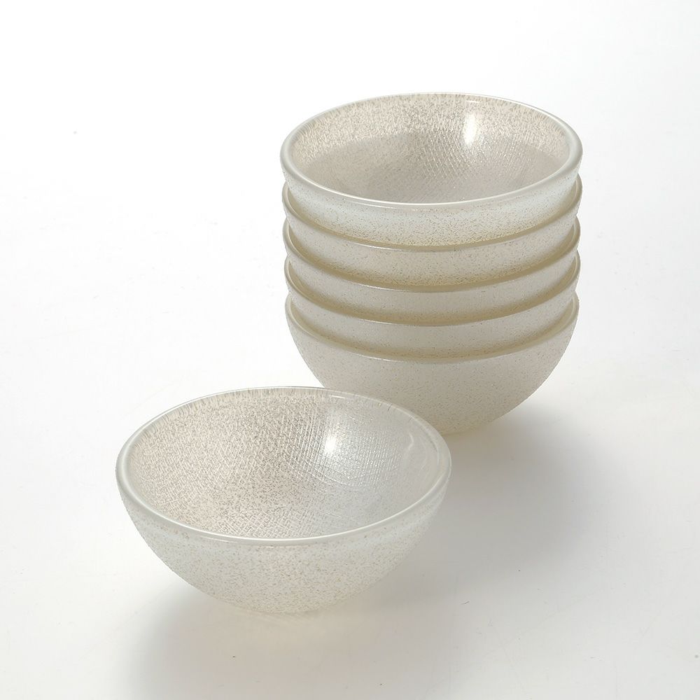 Vetro Felice ヴェトロ フェリーチェ グリッター ミニボウル 9cm ホワイト 6個セット