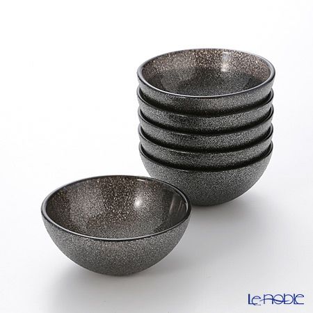 Vetro Felice ヴェトロ フェリーチェ グリッター ミニボウル 9cm ダークグレイ 6個セット