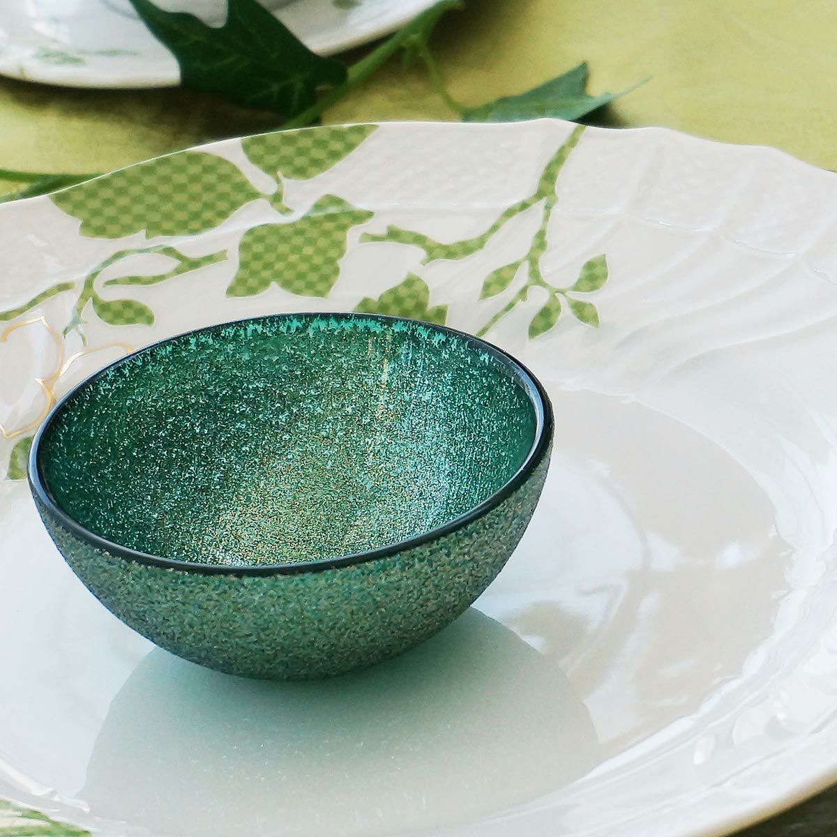 Vetro Felice ヴェトロ フェリーチェ グリッター ミニボウル 9cm アクアブルー 6個セット