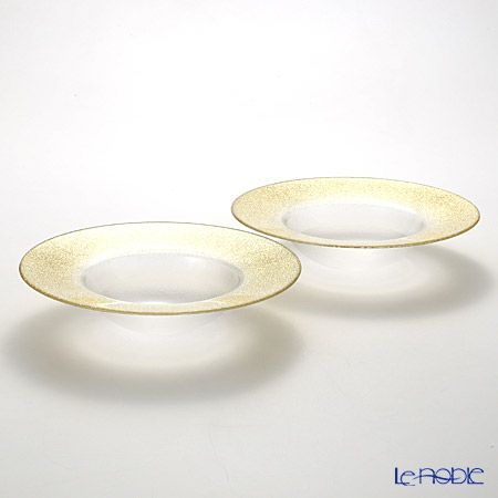 Vetro Felice ヴェトロ フェリーチェ グリッター リムボウル 26cm ニューゴールド＆クリア ペア