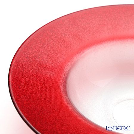 Vetro Felice ヴェトロ フェリーチェ グリッター リムボウル 26cm レッド＆クリア ペア