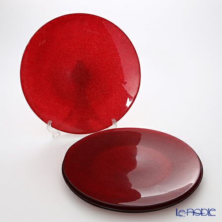 Vetro Felice ヴェトロ フェリーチェ グリッター プレート 35cm レッド 4枚セット