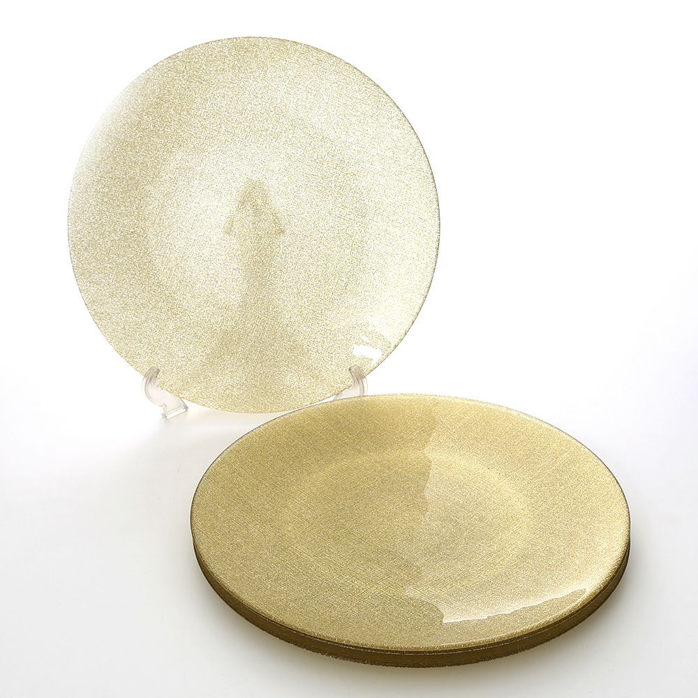 Vetro Felice ヴェトロ フェリーチェ グリッター プレート 35cm ニューゴールド 4枚セット