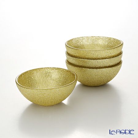 Vetro Felice ヴェトロ フェリーチェ グリッター ミニボウル 9cm ニューゴールド 4個セット