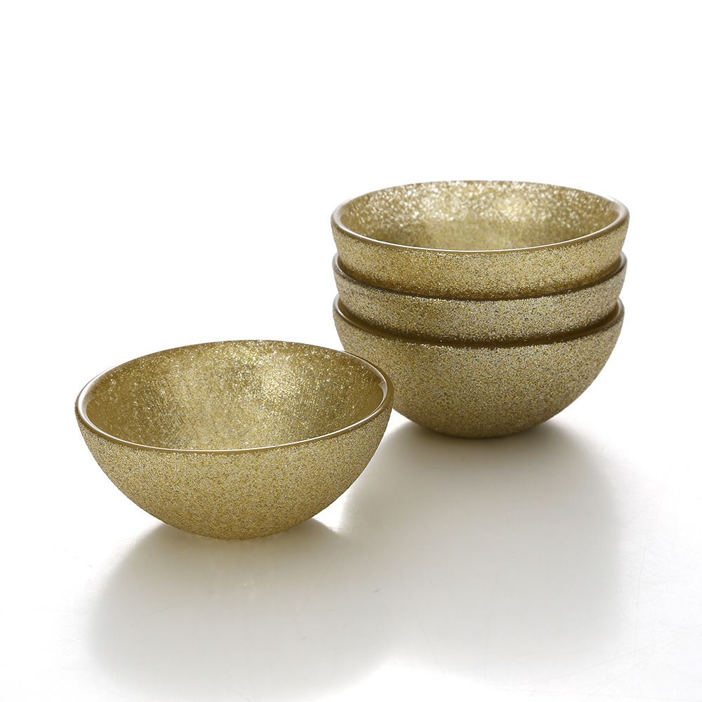 Vetro Felice ヴェトロ フェリーチェ グリッター ミニボウル 9cm ニューゴールド 4個セット