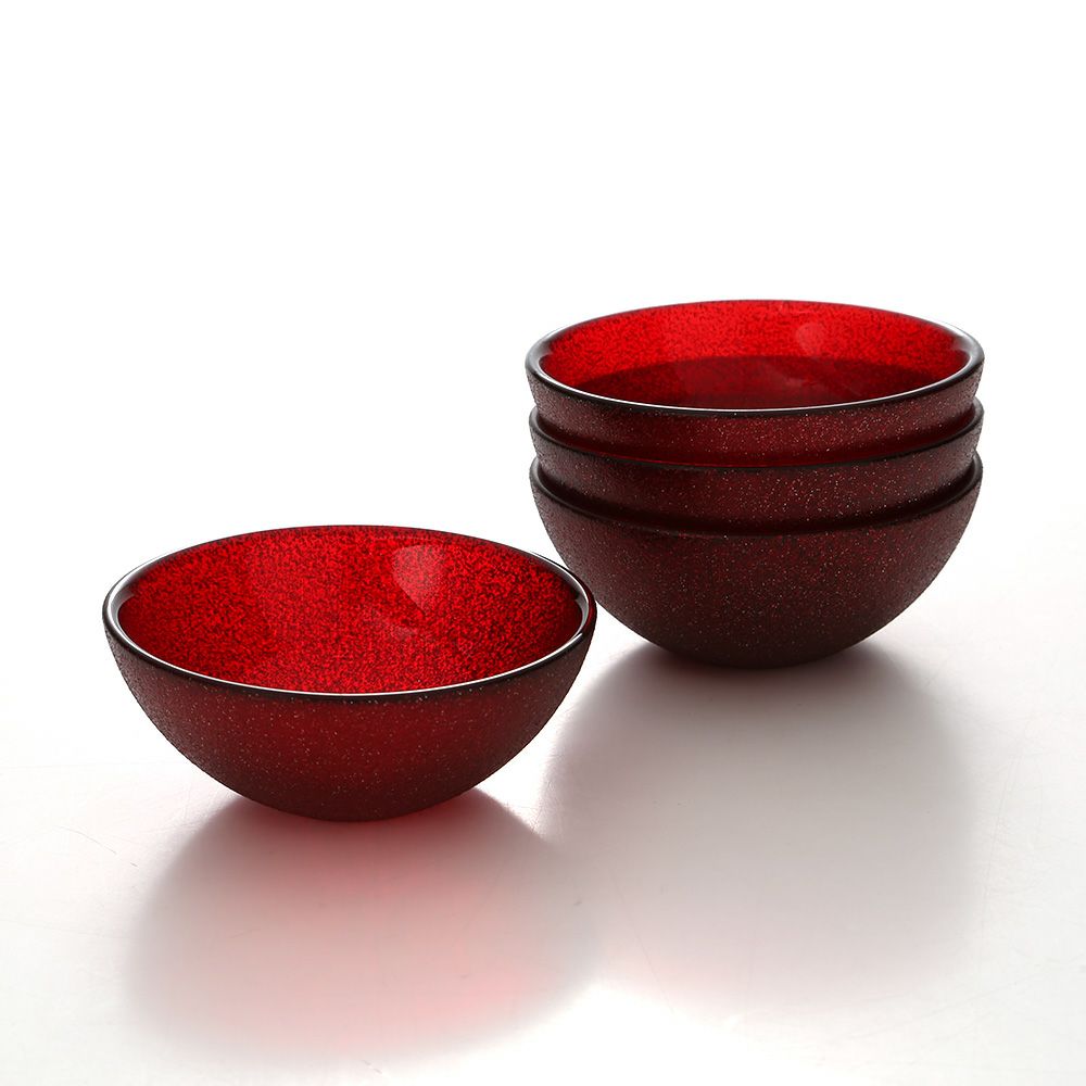 Vetro Felice ヴェトロ フェリーチェ グリッター ミニボウル 9cm レッド 4個セット