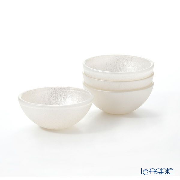 Vetro Felice ヴェトロ フェリーチェ グリッター ミニボウル 9cm ホワイト 4個セット