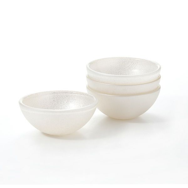 Vetro Felice ヴェトロ フェリーチェ グリッター ミニボウル 9cm ホワイト 4個セット