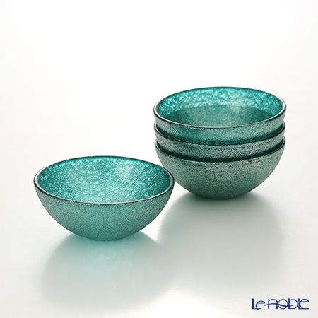 Vetro Felice ヴェトロ フェリーチェ グリッター ミニボウル 9cm アクアブルー 4個セット