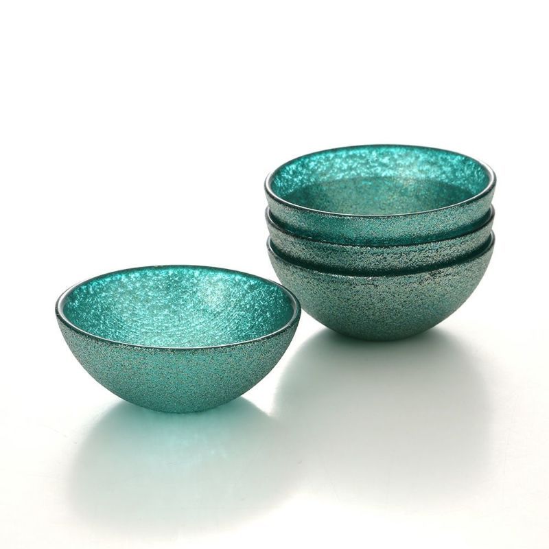 Vetro Felice ヴェトロ フェリーチェ グリッター ミニボウル 9cm アクアブルー 4個セット