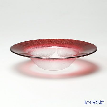 Vetro Felice ヴェトロ フェリーチェ グリッター リムボウル 19.5cm レッド＆クリア 4個セット