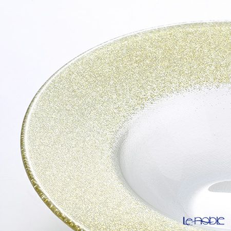 Vetro Felice ヴェトロ フェリーチェ グリッター リムボウル 19.5cm ニューゴールド＆クリア 4個セット