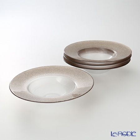 Vetro Felice ヴェトロ フェリーチェ グリッター リムボウル 26cm ジンジャー＆クリア 4個セット