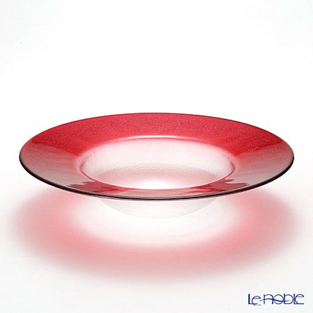 Vetro Felice ヴェトロ フェリーチェ グリッター リムボウル 26cm レッド＆クリア 4個セット