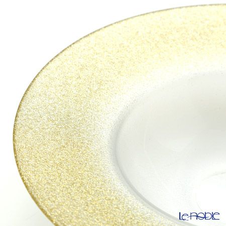 Vetro Felice ヴェトロ フェリーチェ グリッター リムボウル 26cm ニューゴールド＆クリア 4個セット
