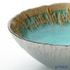 Vetro Felice ヴェトロ フェリーチェ フラッシュ ボウル 17cm ターコイズブルー＆ゴールド 6枚セット
