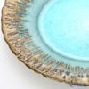 Vetro Felice ヴェトロ フェリーチェ フラッシュ プレート 21.5cm ターコイズブルー＆ゴールド 6枚セット