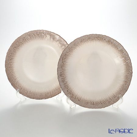 Vetro Felice ヴェトロ フェリーチェ フラッシュ プレート 28cm ホワイトパール＆ジンジャー ペア