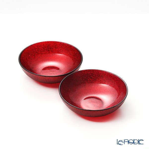 Vetro Felice ヴェトロ フェリーチェ グリッター ロウボウル 14cm レッド ペア