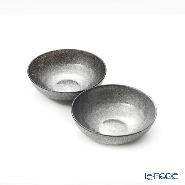 Vetro Felice ヴェトロ フェリーチェ グリッター ロウボウル 14cm ダークグレイ ペア